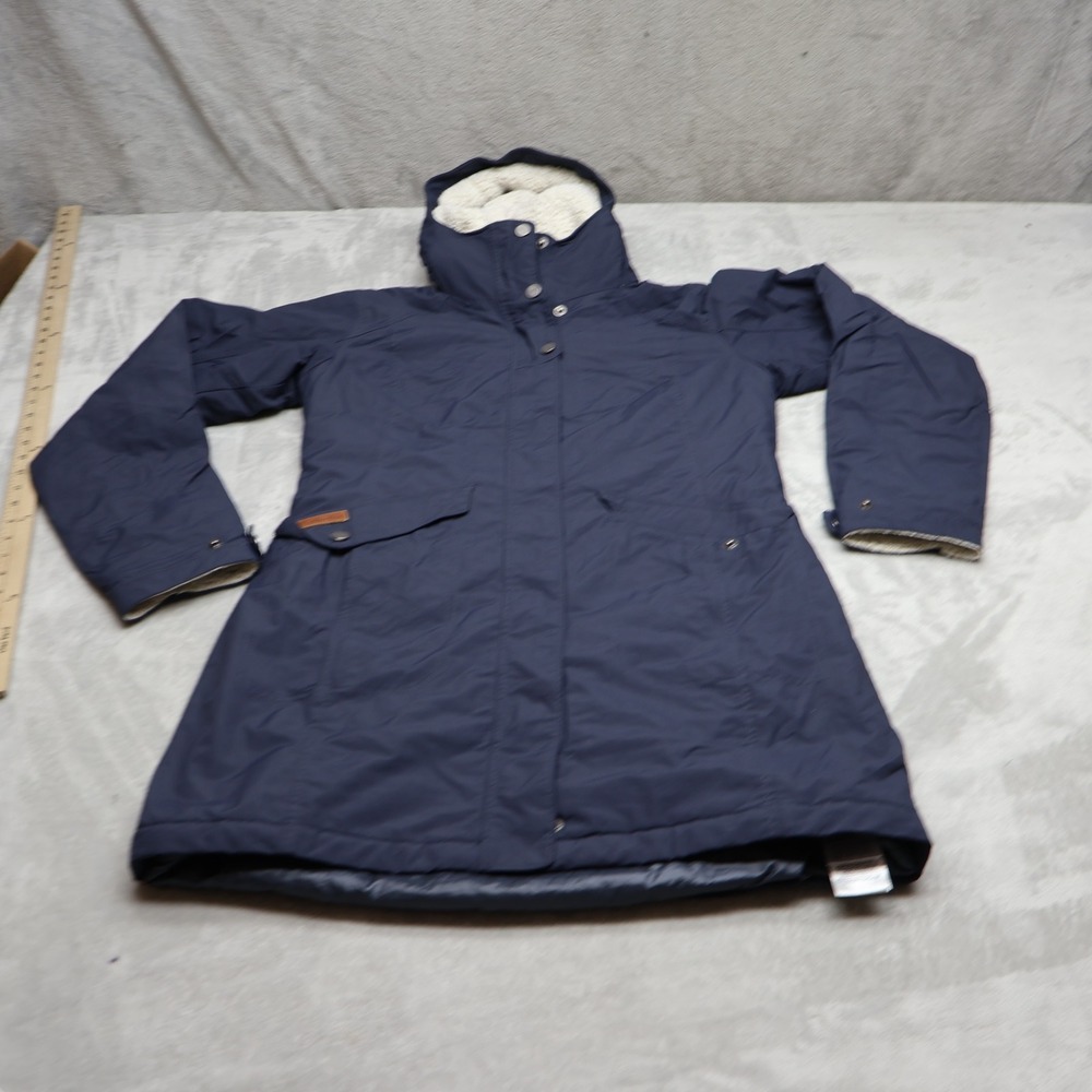 Columbia Jacket Womens Small Blue Suttle Mountain Long Insulated Wind Rain Parka
